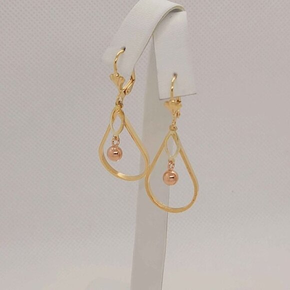 Brand New Brazilian 18k Gold Filled Oval Shaped Earrings - Picture 3 of 3